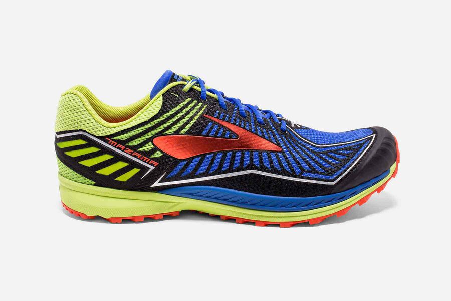 Brooks Men's Mazama Trail Running Shoes Blue /Black/Yellow LXVR-15608